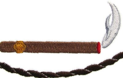 Cigar embroidered quilt label to customize with your personal message