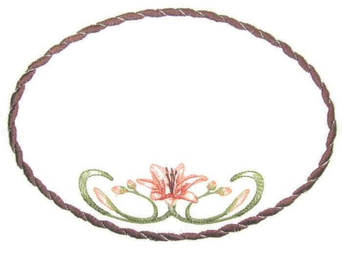 Day Lily embroidered quilt label to customize with your personal message