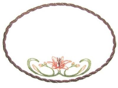 Day Lily embroidered quilt label to customize with your personal message