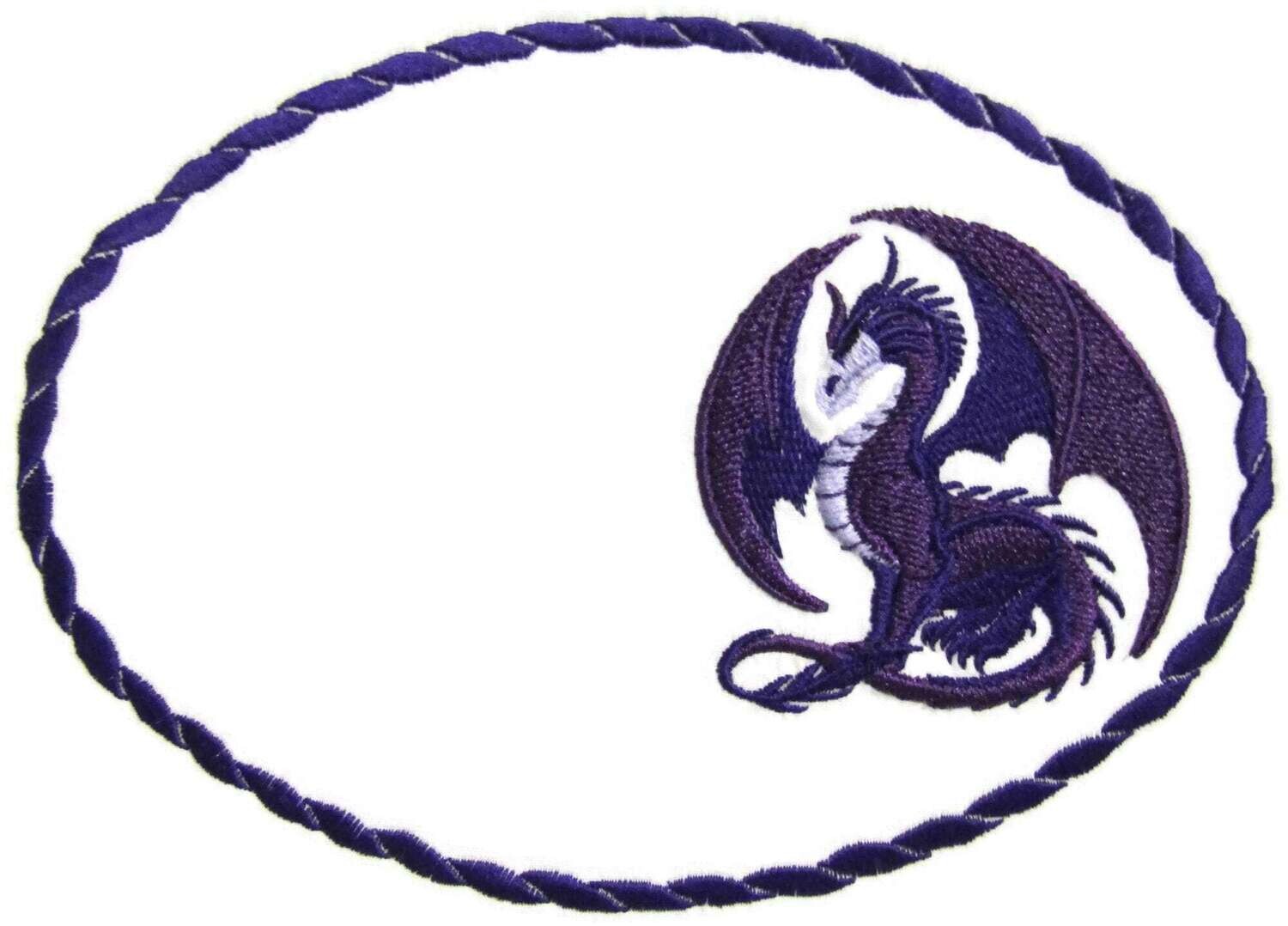 Dragon embroidered quilt label to customize with your personal message