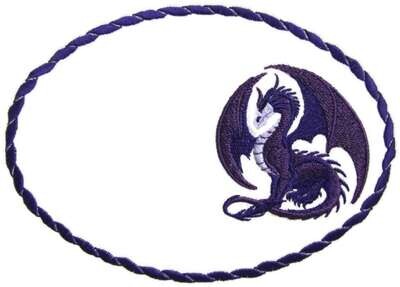 Dragon embroidered quilt label to customize with your personal message