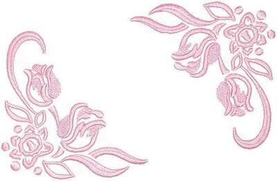Pink Tulip embroidered quilt label to customize with your personal message