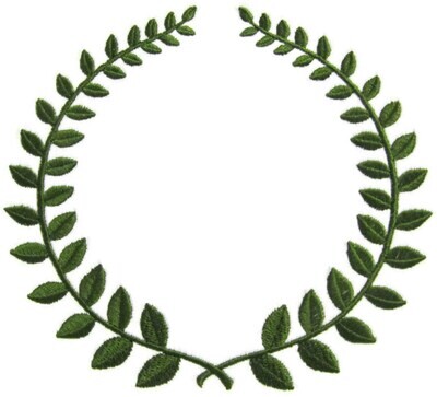 Laurel Wreath embroidered quilt label to customize with your personal message