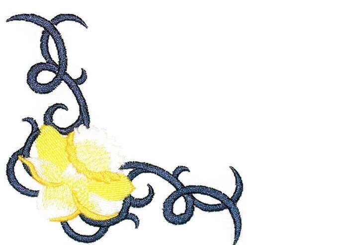 Daffodil embroidered quilt label to customize with your personal message