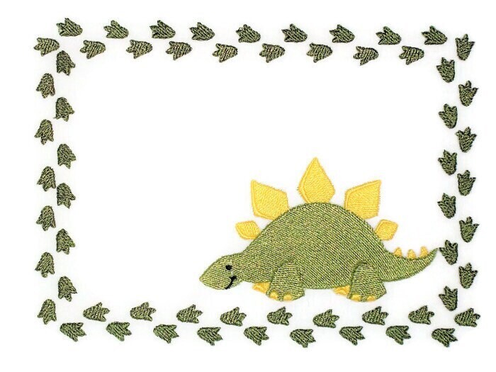 Dinosaur Embroidered Quilt Label to customize with your personal message