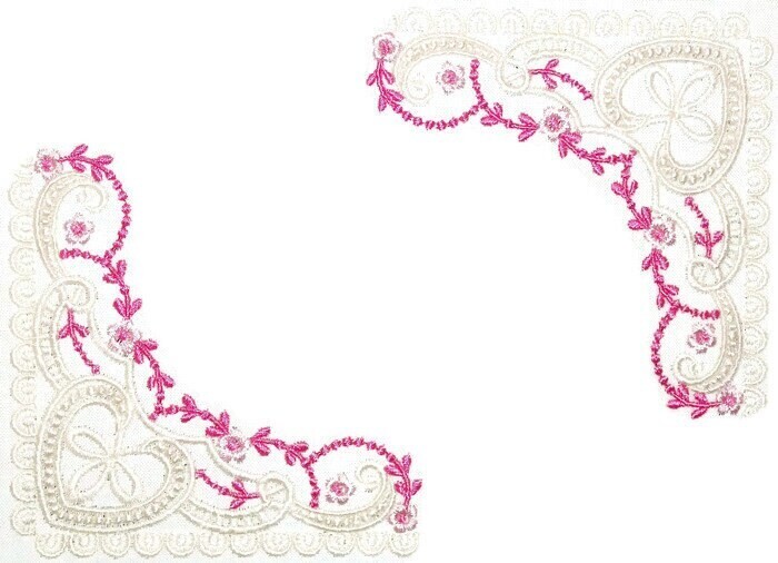 Elegant Lace embroidered quilt label to customize with your personal message