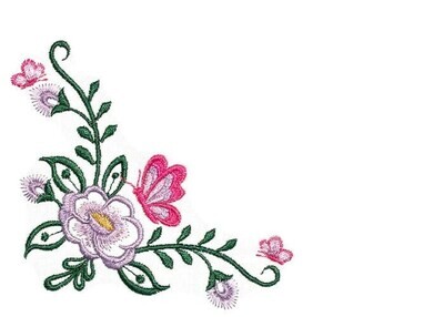 Floral Butterfly embroidered quilt label, to customize with your personal message
