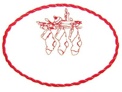 Christmas Stockings hung embroidered quilt label to customize with your personal message