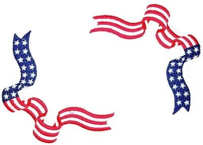 Quilt of Valor label, Patriotic US Flag Ribbons Embroidered Quilt Label to customize with your personal messag