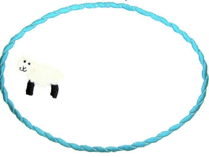 Little Lamb Embroidered quilt label Christmas to customize with your personal message