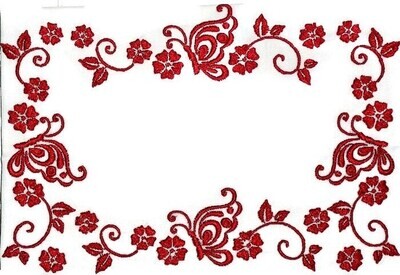 Butterfly Redwork embroidered quilt label to personalize with your own message