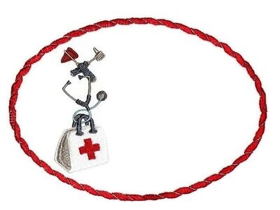 Medical nursing themed embroidered quilt label to personalize