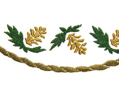 Pinecones embroidered quilt label to customize with your personal message