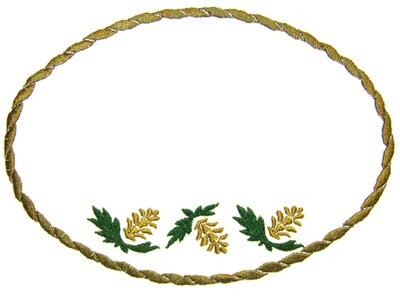 Pinecones embroidered quilt label to customize with your personal message