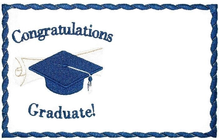 Graduation embroidered quilt label to customize with your personal message