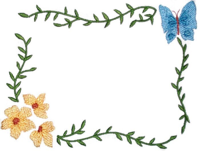 Butterfly floral embroidered quilt label, to customize with your personal message