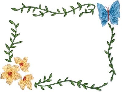 Butterfly floral embroidered quilt label, to customize with your personal message