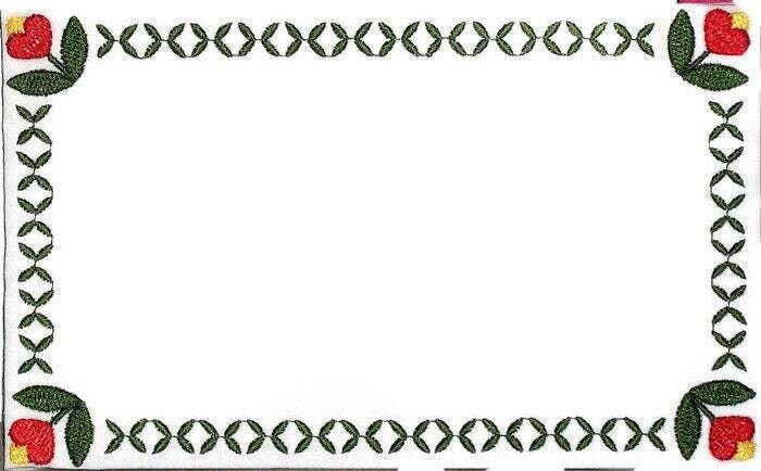Hanover Tulip embroidered quilt label to personalize with your own message
