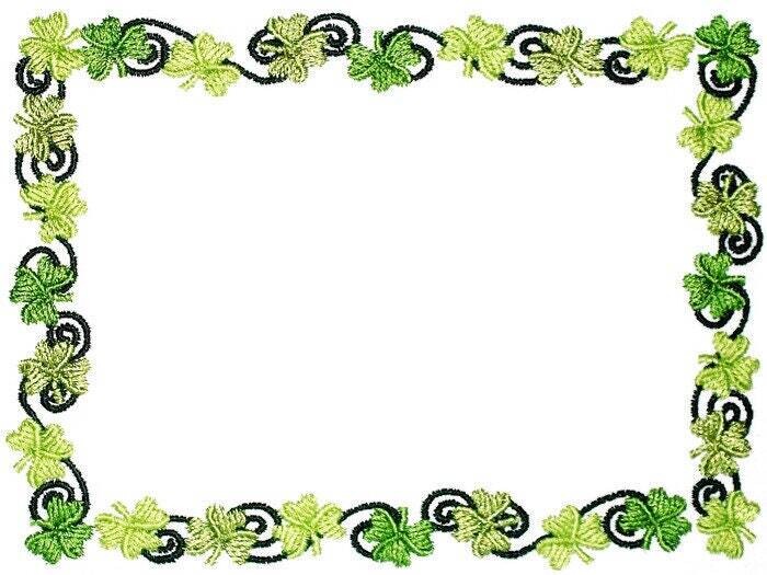 Shamrock clover Embroidered quilt label to customize with your message.