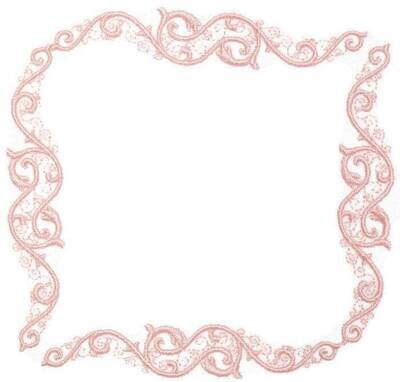 Eleagant peach scrollwork frame quilt label to customize with your personal message