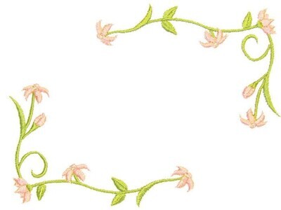 Delicate Floral embroidered quilt label to customize with your personal message