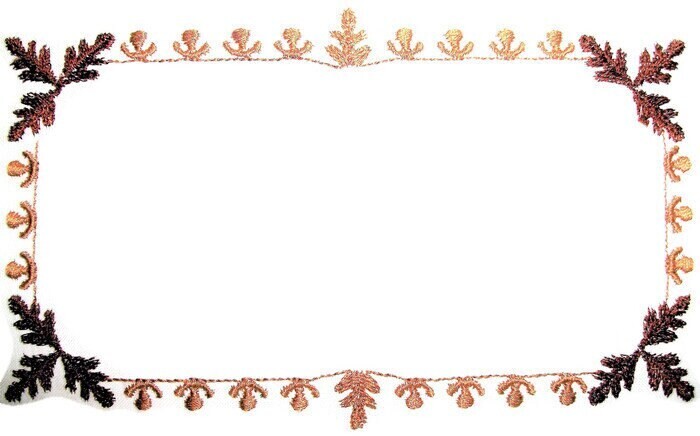 Oak Leaves embroidered quilt label, to customize with your personal message