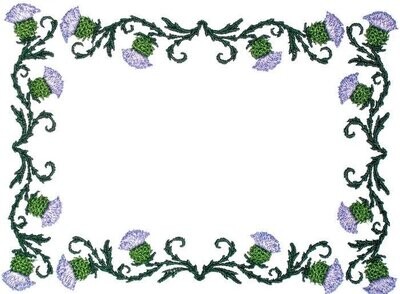 Scottish Thistle embroidered quilt label to customize with your personal message