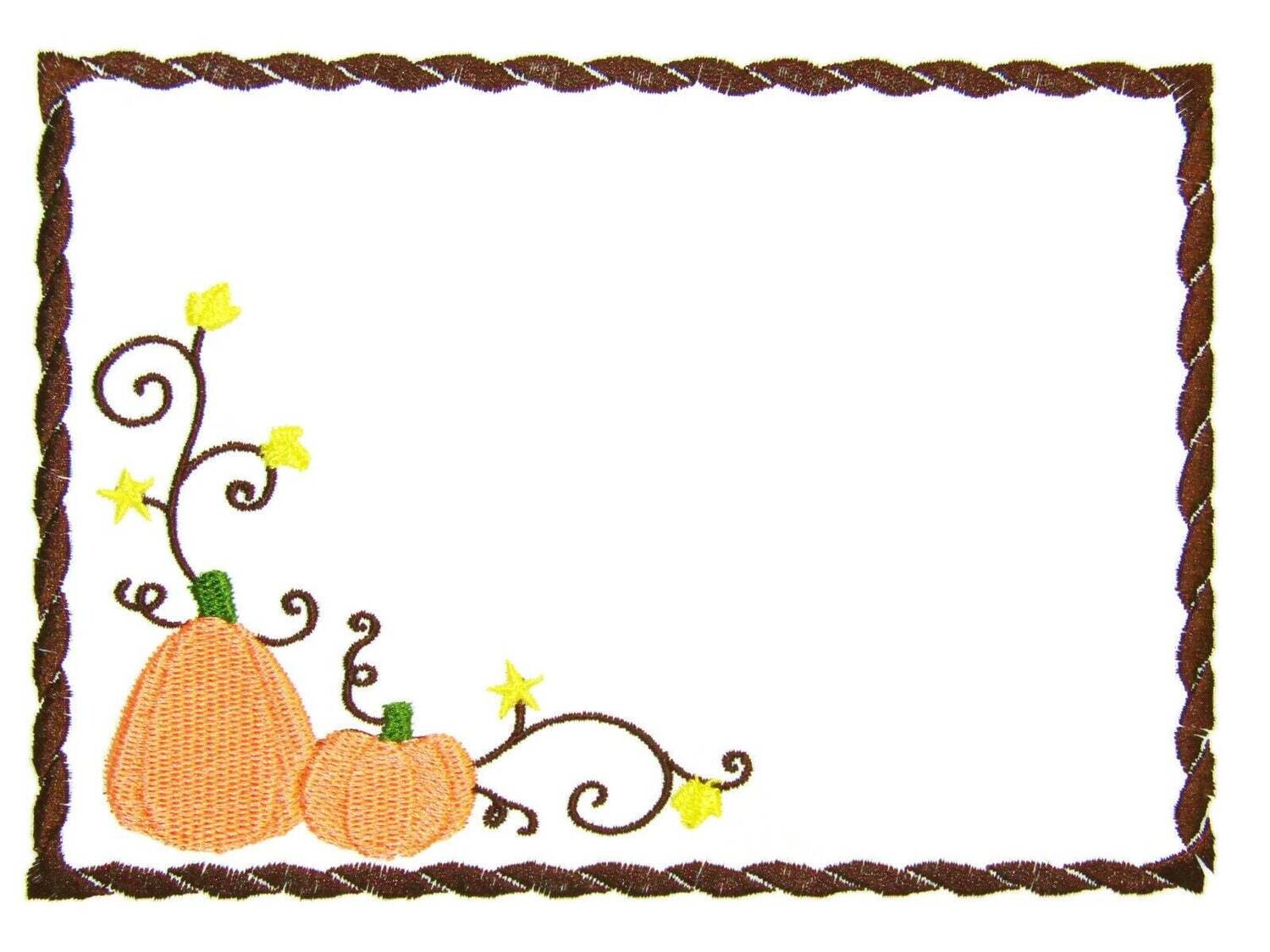 Fall Pumpkins embroidered quilt label to customize with your personal message