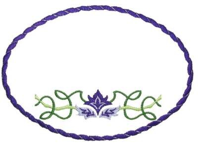 Celtic motif embroidered quilt label to customize with your personal message