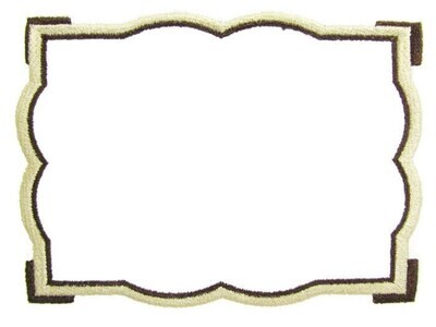 Brown framed embroidered quilt label to customize with your personal message