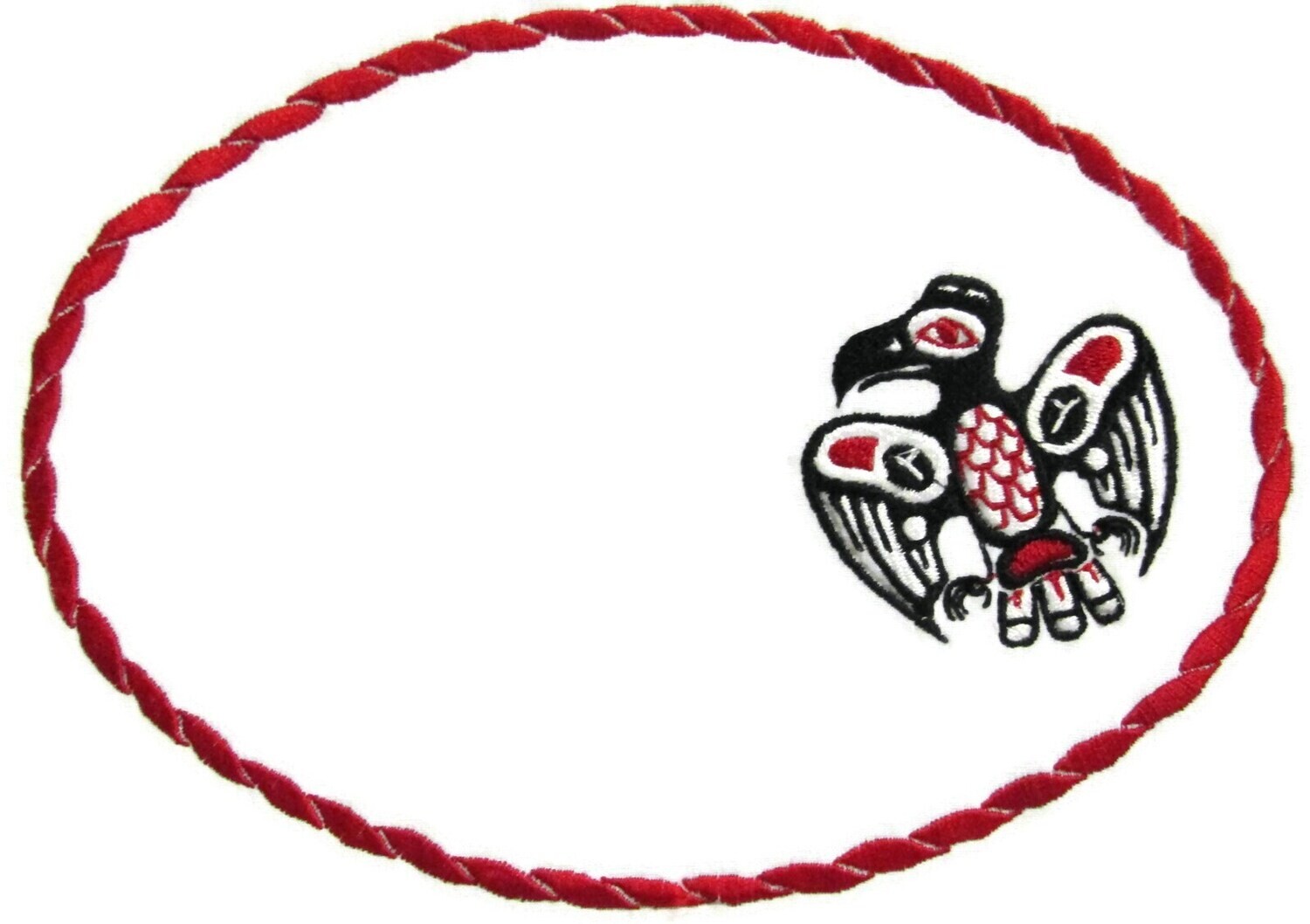 Raven embroidered quilt label to customize with your personal message