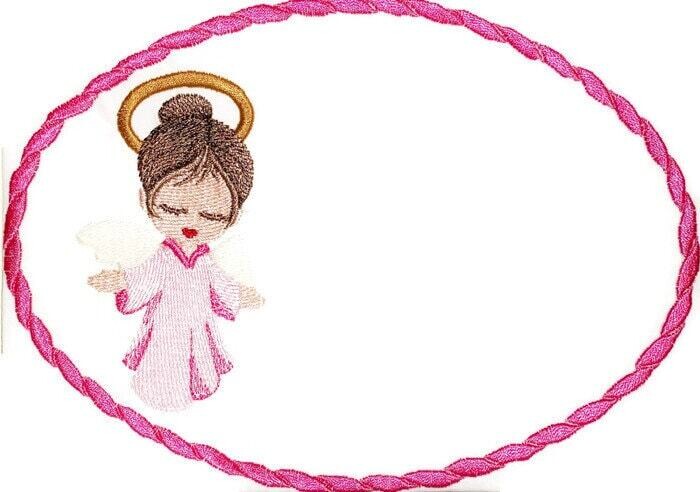 Heavenly Angel embroidered quilt label, to customize with your personal message