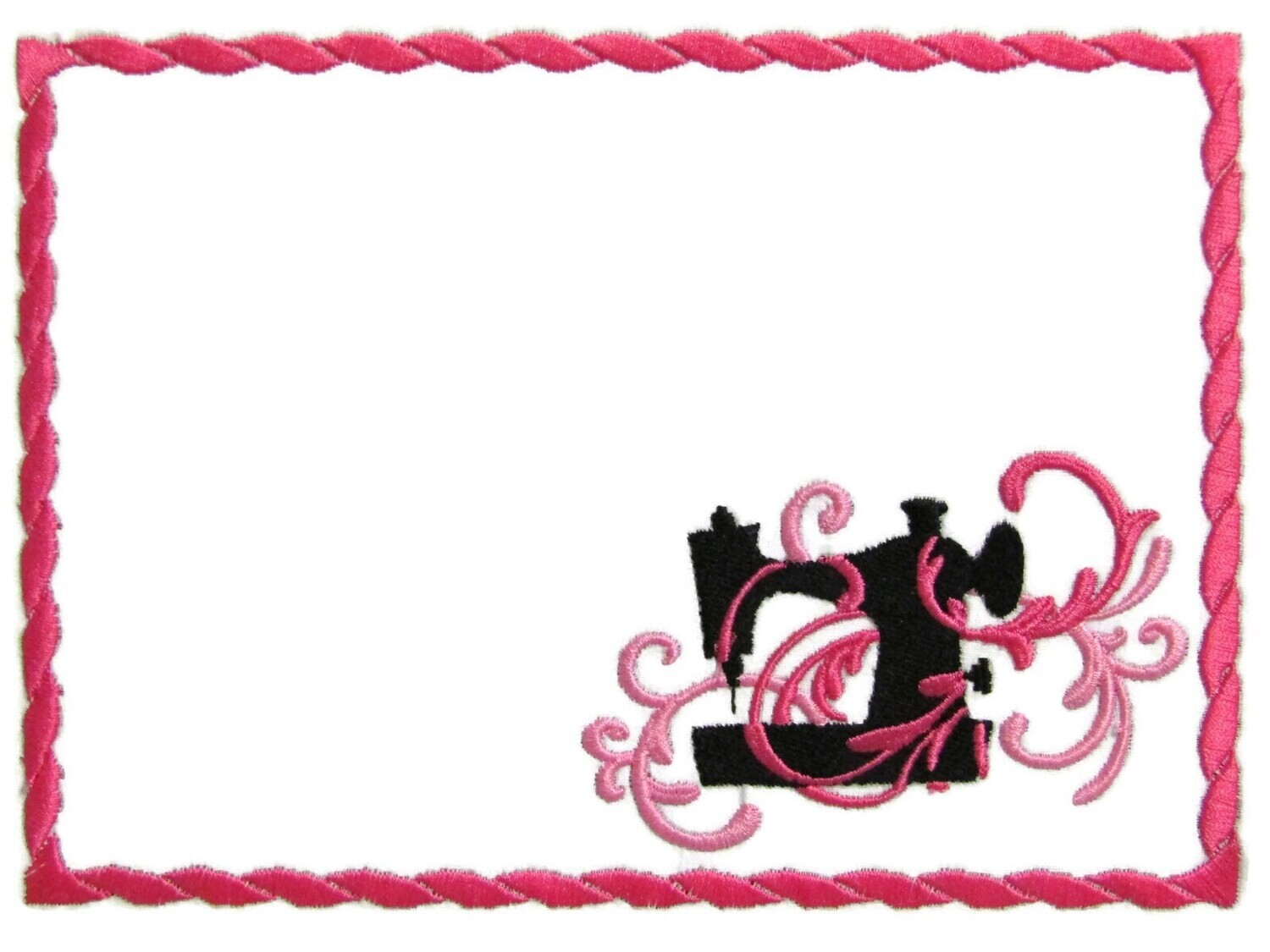 Sewing theme embroidered quilt label to customize with your personal message