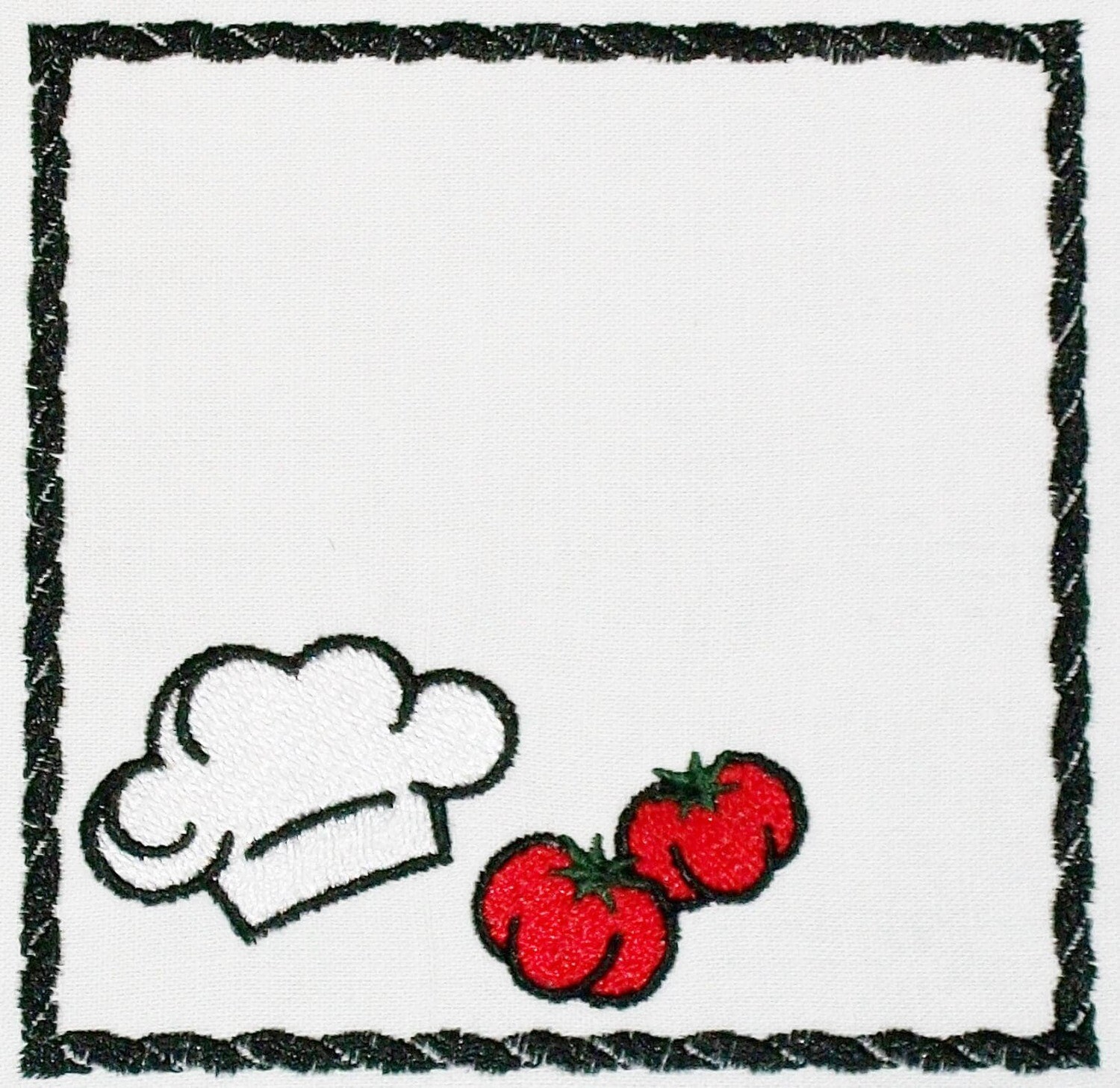 Chef inspired frame quilt label to customize with your personal message