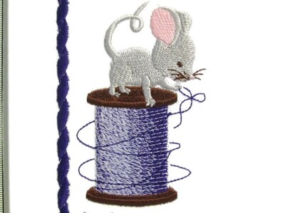 Sewing theme embroidered quilt label to customize with your personal message
