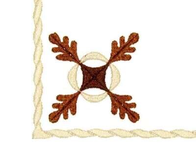 Oak Leaf motif Embroidered Quilt Label to customize with your personal message