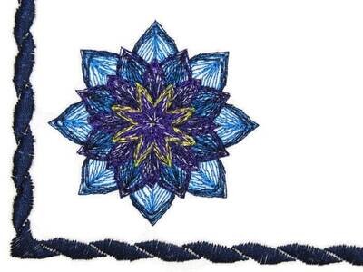 Dahlia Sketch embroidered quilt label to customize with your personal message