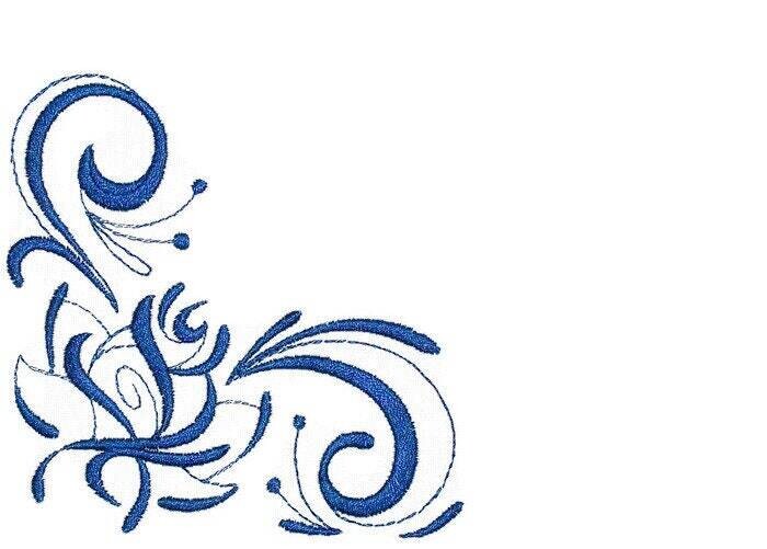 Stylized Rose embroidered quilt label to customize with your personal message