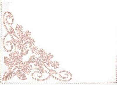 Blooming blossoms Floral embroidered quilt label to customize with your personal message