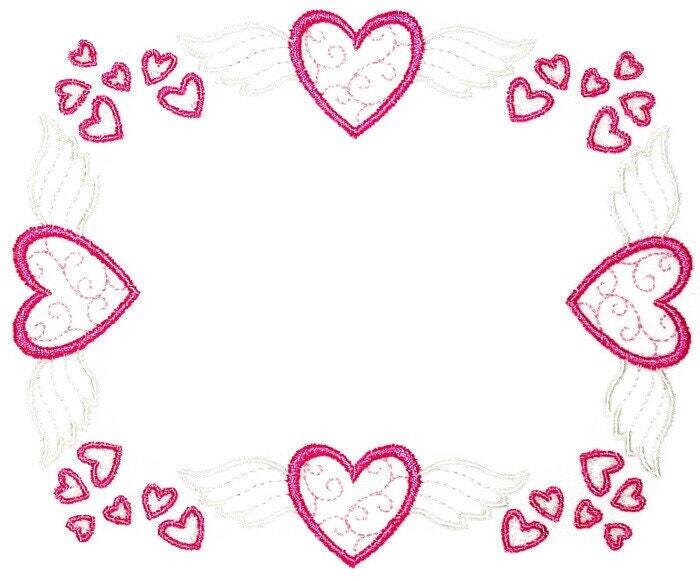 Heavenly Hearts Embroidered Quilt Label to customize with your personal message
