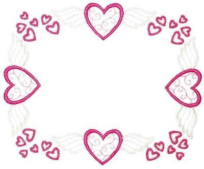 Heavenly Hearts Embroidered Quilt Label to customize with your personal message
