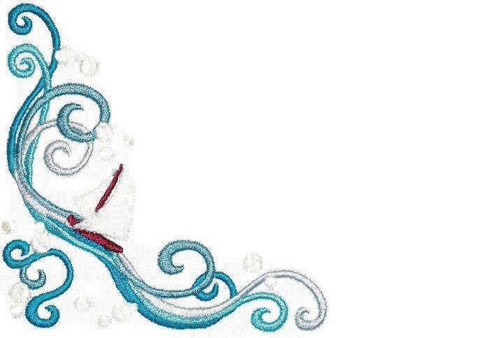 Sailboat on the waves embroidered quilt label to customize with your personal message