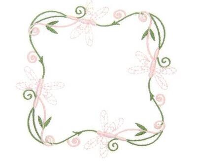 Dragonfly frame embroidered quilt label to customize with your personal message