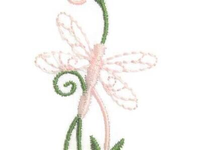 Dragonfly frame embroidered quilt label to customize with your personal message