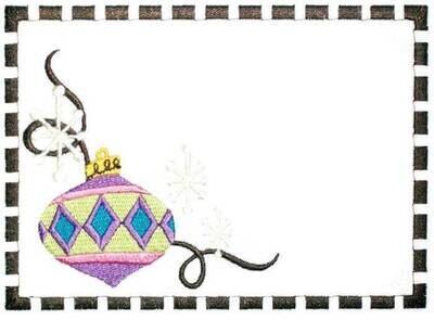 Art Deco christmas ornament embroidered quilt label to customize with your personal message