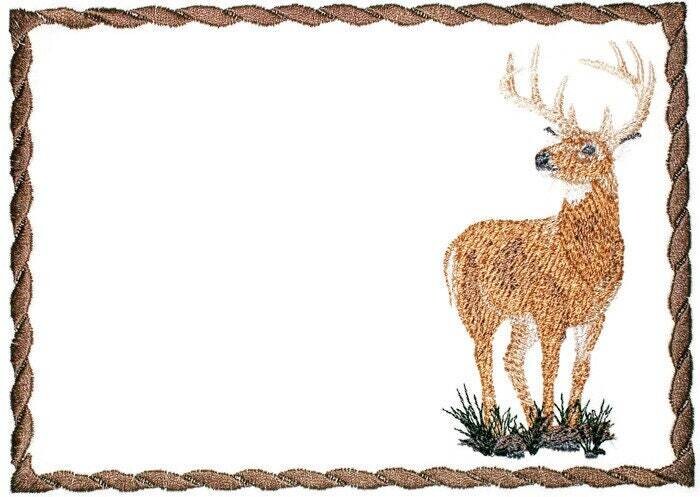 Buck deer  embroidered quilt label to customize with your personal message