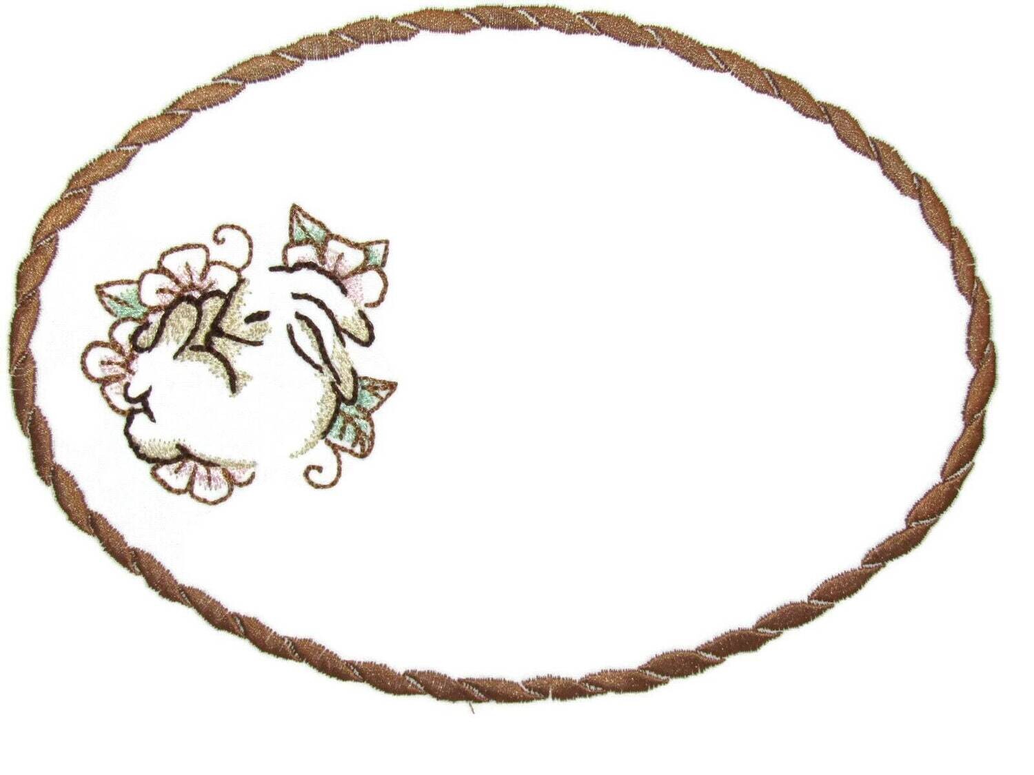 Sleepy Bunny embroidered quilt label to customize with your personal message