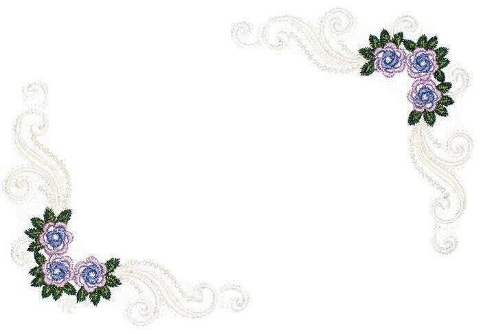 Floral filigree embroidered quilt label, to customize with your personal message