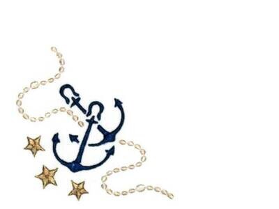 Nautical anchor embroidered quilt label to customize with your personal message