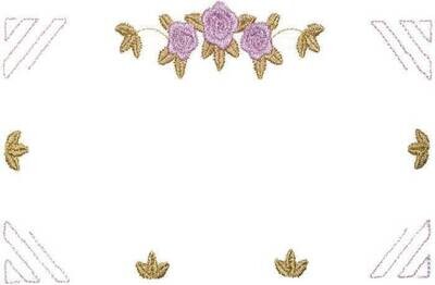 Art Deco Rose embroidered quilt label, to customize with your personal message